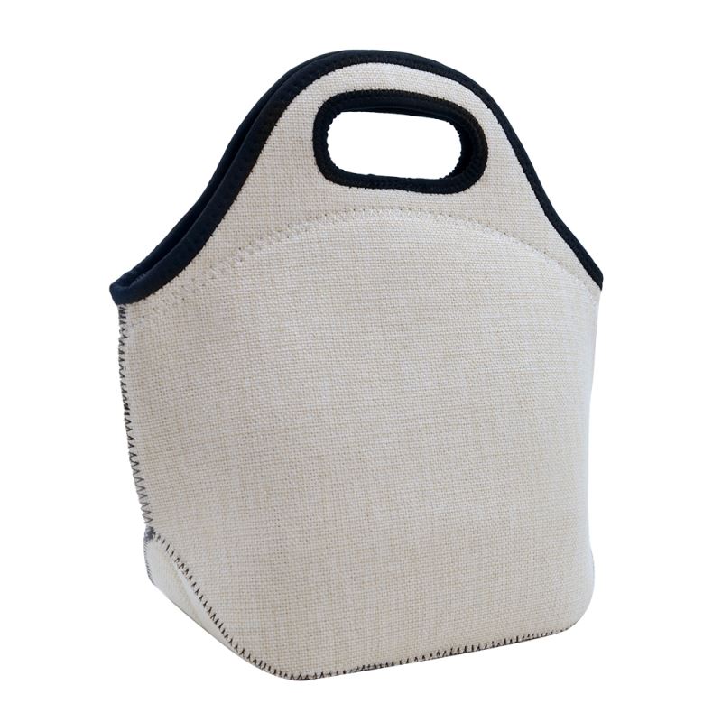 Custom Sublimation Linen Built Neoprene Lunch Tote Bag Wholesale