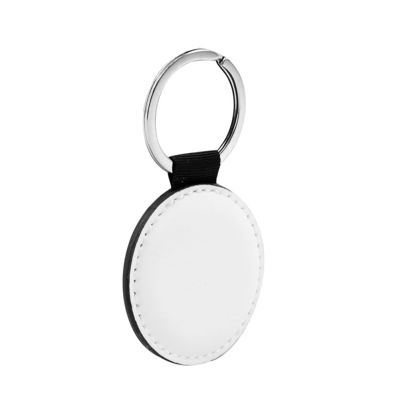 Sublimation Keychain Blanks PU Leather of Round Shape