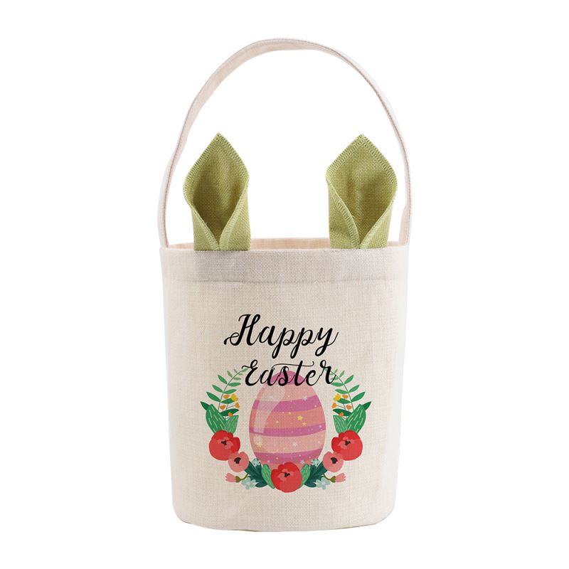 Sublimation Linen Easter Bunny Basket Cute Easter Baskets with Ears