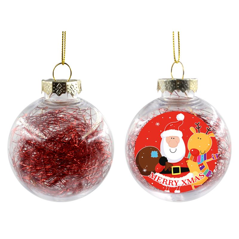 Sublimation Christmas Decoration Plastic Ball with Glitters