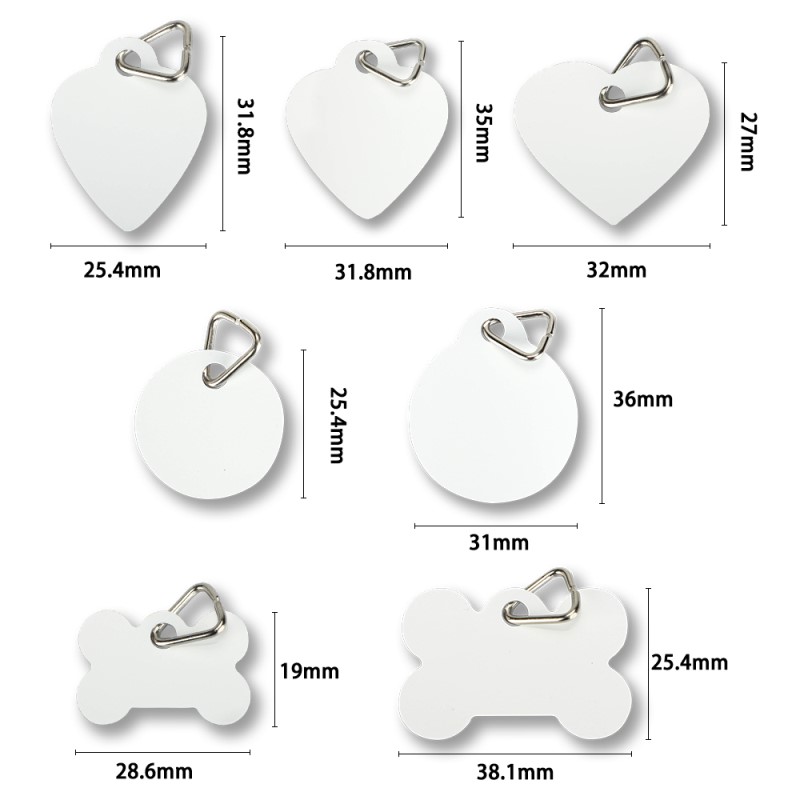 Double-Side Printable Aluminum PET Tags-Heart Shape