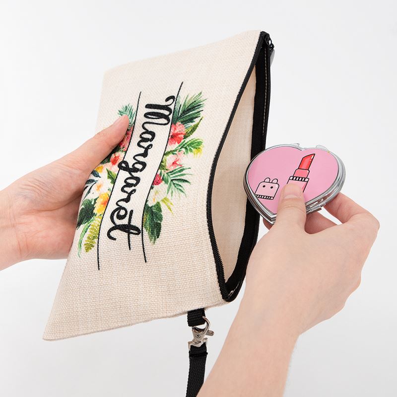Lopo Sublimation Makeup Bag Blanks Cute Linen Handbag