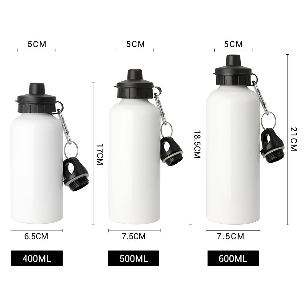 400ml Sublimation Aluminum Sports Water Bottle (White)