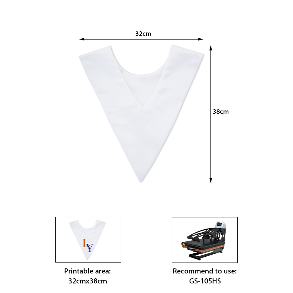 V-neck Sublimation Graduation Stole Blanks for Kids